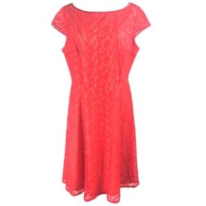 Evan Picone Black Label Orange Lace Dress